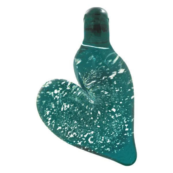 Infinity Love Heart Large Opaque Aqua Green